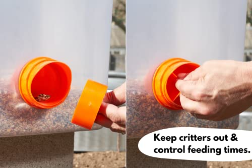 Roosty's® Rat Proof Chicken Feeder Kit - Rodent Proof Chicken Feeder with SmartStopper Caps - Chicken Feeders No Waste Rodent Proof, Poultry Feeder, Chicken Feeder Port - No Waste Chicken Feeder