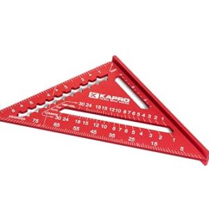 Kapro - 446 High Definition Anodized Rafter Square - Resists Wear and Corrosion - Features Conversion Table and Protractor - Lightweight & Compact Profile - 7 Inch