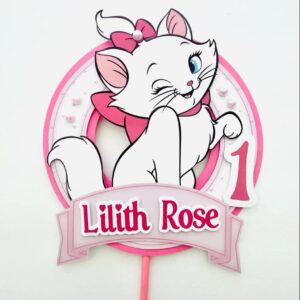 Personalized Marie the cat Themed Cake Topper