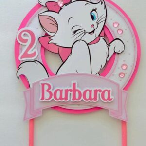 Personalized Marie the cat Themed Cake Topper