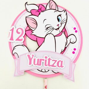 Personalized Marie the cat Themed Cake Topper