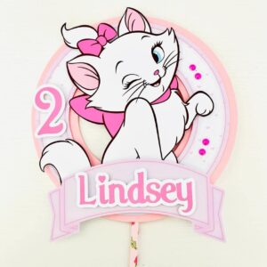 Personalized Marie the cat Themed Cake Topper