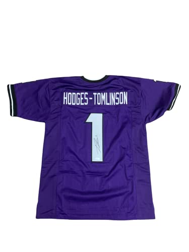 Tre Vius Hodges Tomlinson TCU Horned Frogs Signed Autograph Custom Jersey Purple JSA Certified