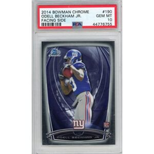 graded 2014 bowman chrome odell beckham jr. #190 facing side rookie rc football card psa 10 gem mint