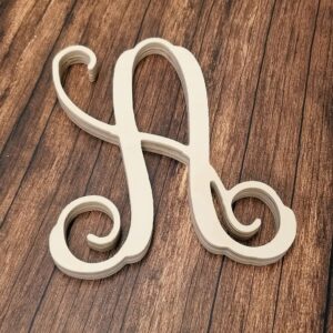 precision cut unfinished wood vine monogram letter - back40life