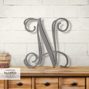 Precision Cut Unfinished Wood Vine Monogram Letter - Back40Life