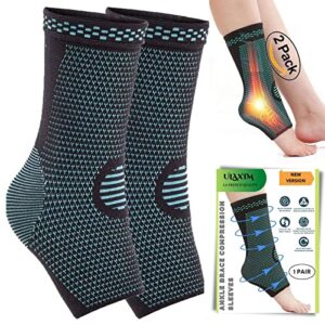 [ 2 pack ] ankle support running, sports, daily wear - ankle brace, achilles tendonitis support, sprained ankle supports for weak ankles and joint pain - sprained ankle, plantar fasciitis, achilles tendonitis, relieve swelling of heel spurs (large)