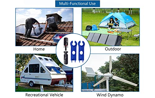 GuiPQS Solar Connectors Solar Panel Cable Connectors Cable Connectors with Tools Solar Panel Connectors Kit Ip67 Waterproof 30A 14awg~10awg (10 Pairs)