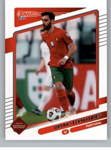 2021-22 donruss road to qatar #118 bruno fernandes portugal official soccer trading card in raw (nm or better) condition