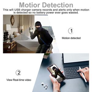 CAMXSW WiFi USB Spy Hidden Charger Camera 5-Port USB Hub Covert Nanny Cam 1080P HD Wireless Spy Camera for Home Surveillance with Motion Detection iOS & Android APP Remote Control