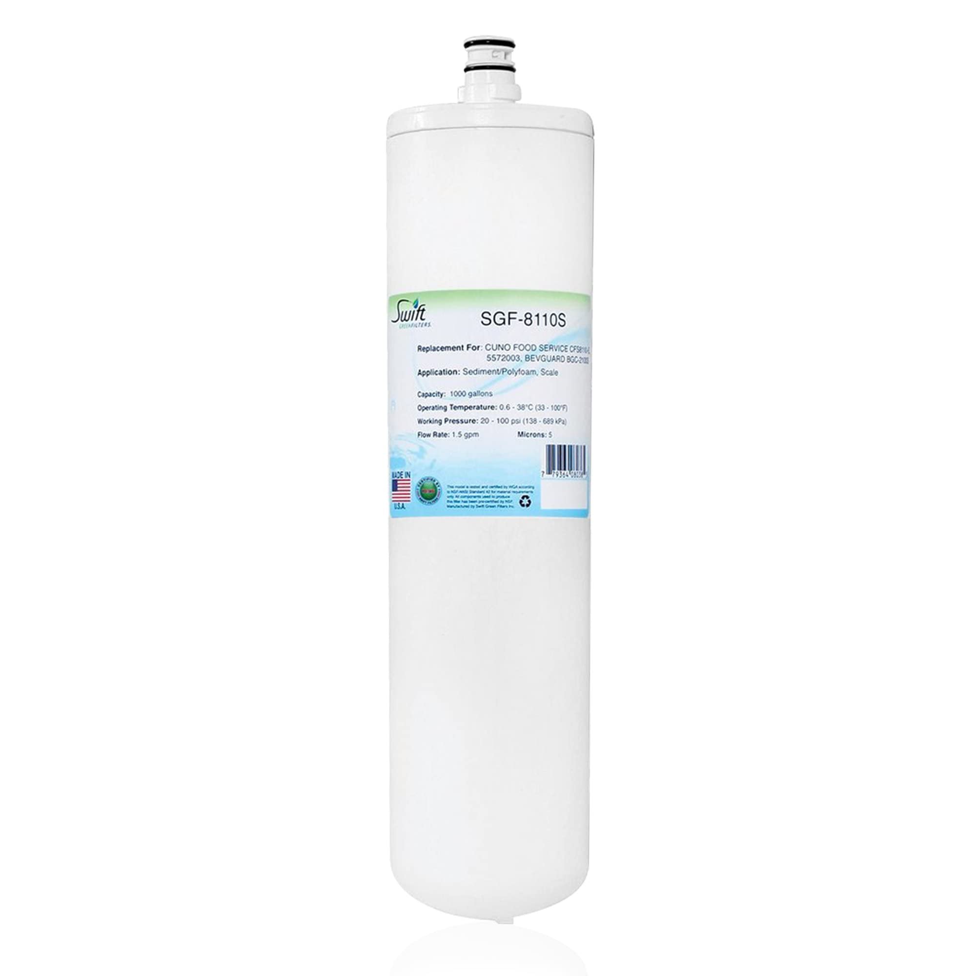 Swift Green Filters SGF-8110S Compatible Commercial Water Filter for 3M AP31703, AP31710 Made in USA , White, 3 Count