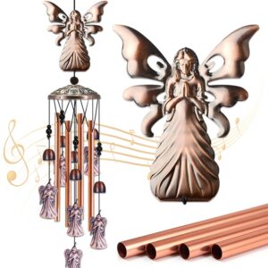 angel wind chimes for outside, windchimes outdoors clearance, 35in memorial wind chime with s hook, angels gifts for women, angel garden yard porch patio decor, birthday gift for mom grandma friend