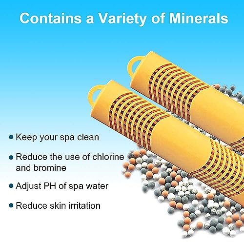 Joepoe SPA Mineral Stick Parts,Mineral Sticks for Hot Tub with 4 Months Lifetime Filter Cartridge Universal for Hot Tub&Pool (Yellow,3-Pack)