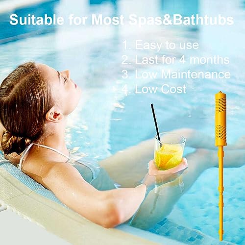 Joepoe SPA Mineral Stick Parts,Mineral Sticks for Hot Tub with 4 Months Lifetime Filter Cartridge Universal for Hot Tub&Pool (Yellow,3-Pack)