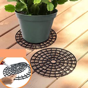 4 pcs heavy plant riser for pots outdoor, pot risers plant trivet pot elevator plant elevator - size adjustable, protect deck and patio floor, provide plants airflow and drainage, 11.75 in