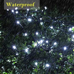 NiHoo Each 72 FT 200 LED Solar Outdoor String Lights,2 Pack Christmas Lights Waterproof with 8 Modes, Clear Bulbs Fairy Tree Light for Party Patio Garden Wedding Yard Decor(Cool White)