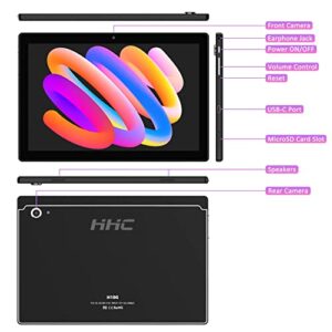 HHC Tablets 10 Inch Android Tablet 10 OS, 2023 Octa-Core 1080P HD IPS Display, 3GB RAM 32GB ROM Expandable 128GB with 6000MAH Battery 5G WiFi 13MP Camera Bluetooth GPS Tablet PC for Kids (Black).