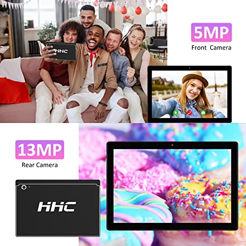 HHC Tablets 10 Inch Android Tablet 10 OS, 2023 Octa-Core 1080P HD IPS Display, 3GB RAM 32GB ROM Expandable 128GB with 6000MAH Battery 5G WiFi 13MP Camera Bluetooth GPS Tablet PC for Kids (Black).