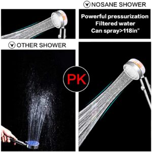 Handheld 360 Propeller Turbo Fan Shower Head, Turbocharged Hydro jet Tornado Shower Heads, High Pressure Vortex Hower Head, with 2 Filters and Adjustable water Pressure (Upgraded Rose Gold)