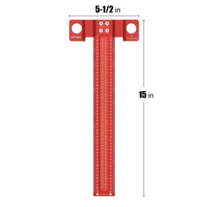 AKNgoes Woodworking Scriber T-Square Ruler 12in with Thoughtful Support Lips, Architect Ruler for Carpenter Work, Layout and Measuring Tools…