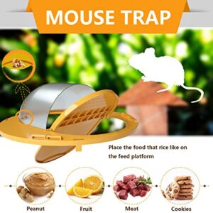 flip and Slide Mouse Trap- Reusable Live Rat Mouse Trap 5 Gallon Bucket Lid Rat Trap-Trap Door Style-Humane or Lethal-Indoor Outdoor(Without Barrel) (2pcs)