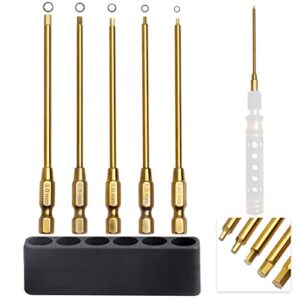 allinrc 1.27mm 1.5mm 2.0mm 2.5mm 3.0mm hex bit set allen wrench drill bits compatible with power drills impact driver electric screwgun rc tool kit (5-pack)