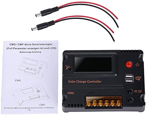 CMG 20A 12V 24V Solar Charge Controller Auto Switch LCD Solar Panel Battery Regulator Charge Controller Overload Protection Temperature Compensation