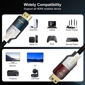 GeoHN.G 8K HDMI 2.1 Cable 1.5M/4.92ft, 48Gbps Fiber Optical Cable, 8K@60Hz 4K@120Hz, HDR10+, eARC, 3D, HDCP 2.2/2.3, Compatible with Monitor DVD TV Game Console Laptop
