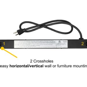 Opentron 5-Pack OT16063 Heavy Duty Metal Surge Protector Power Strip with Mounting Parts 6 White Outlets 3 Feet Power Cord