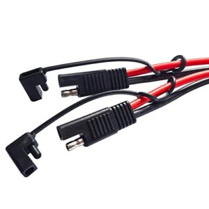 OUQYLG SAE Splitter Adapter 10AWG SAE DC Power Automotive Connector Cable Y Splitter 1 to 2 SAE Extension Cable, Suitable for Solar Battery Connection and Transfer 15.7in/40cm - with Protective Cove