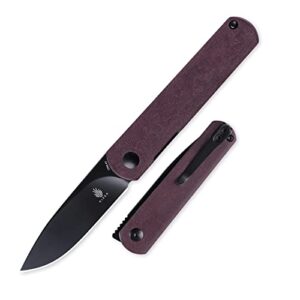 kizer feist edc pocket knife, 4v steel blade and richlite handle folding knife for office, outdoor, daily carry, ki3499r3