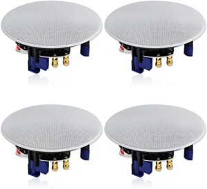 herdio 320 watts 2 way flush mount ceiling speakers 4 inches perfect for bathroom, kitchen,living room,office 4 speakers