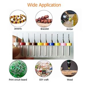 YUENTOEN 10Pcs Micro Drill Bits, Tungsten Carbide Twist Drill Bits 0.3mm to 1.2mm PCB Drill Bit Set with Plastic Box Cutting Tool for Print Circuit Board, Beeswax, Rough Stone, Jewelry, CNC Engraving