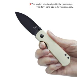 Kizer Yorkie EDC Knife, M390 Steel blade and Ivory G10 Handle Folding Pocket Knife with Clip, Ki3525S2