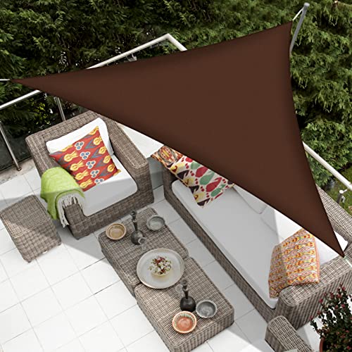 Number-one Sun Sail Shades, 9.8x9.8x9.8ft Sun Shade Sail Triangle/Waterproof 160GSM UV Block Sail Canopy, Sun Shade Sail Canopy for Patio Backyard Lawn Garden Deck Sand Camping or Outdoor Activities