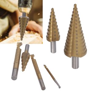 6Pcs HSS Coated Straight Flute Step Drill Bit Wear Resistance Double Cutting Blades Drill Set for DIY