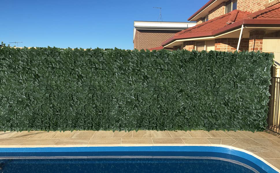 Artificial Ivy Privacy Fence,U'Artlines Heavy Duty Artificial Hedges Fence and Faux Ivy Vine Leaf Decoration Screen Garden Wall Fence for Outdoor Garden Decor (39.5x118 Inch)