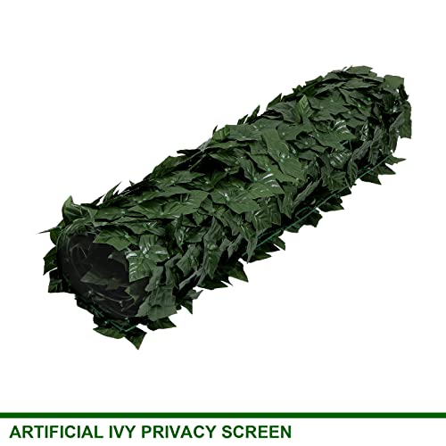 Artificial Ivy Privacy Fence,U'Artlines Heavy Duty Artificial Hedges Fence and Faux Ivy Vine Leaf Decoration Screen Garden Wall Fence for Outdoor Garden Decor (39.5x118 Inch)