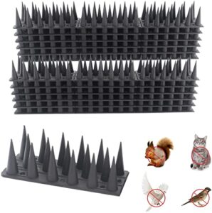 12 pcs bird spikes, fence spikes for bird pigeon cat, plastic bird deterrent spikes defender for garden, fence, roof and wall (black)