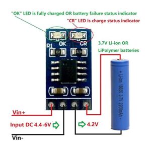 3.7V Battery Module, Solar Controller Module LiPo Li-ion Lithium Battery Charger MPPT Solar Module for Solar Battery Charging(with Needle)