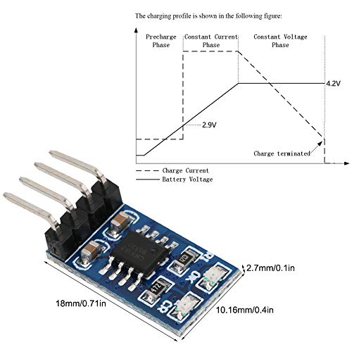 3.7V Battery Module, Solar Controller Module LiPo Li-ion Lithium Battery Charger MPPT Solar Module for Solar Battery Charging(with Needle)