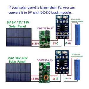 3.7V Battery Module, Solar Controller Module LiPo Li-ion Lithium Battery Charger MPPT Solar Module for Solar Battery Charging(with Needle)