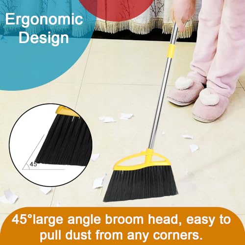 Soft Bristles Broom Indoor Angle Broom with Long Handle Soft Floor Sweeping Brooms Kitchen Broom