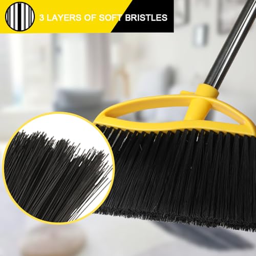 Soft Bristles Broom Indoor Angle Broom with Long Handle Soft Floor Sweeping Brooms Kitchen Broom