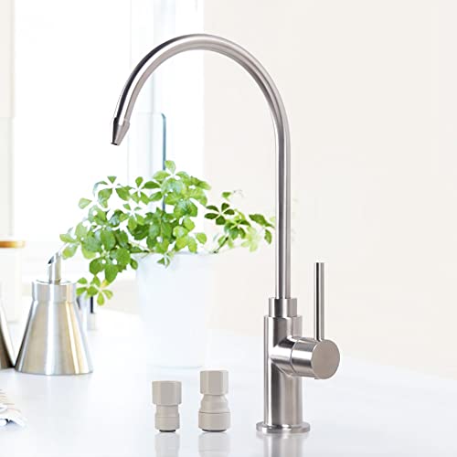 W AWESTEEL Kitchen Bar Sink Filtered Drinking Water Faucet Tap Non-air Gap Reverse Osmosis Brushed Stainless Steel