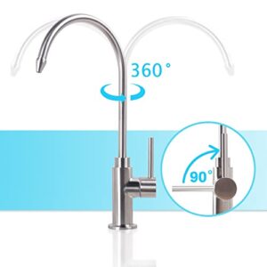 W AWESTEEL Kitchen Bar Sink Filtered Drinking Water Faucet Tap Non-air Gap Reverse Osmosis Brushed Stainless Steel