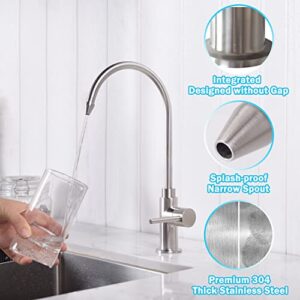 W AWESTEEL Kitchen Bar Sink Filtered Drinking Water Faucet Tap Non-air Gap Reverse Osmosis Brushed Stainless Steel
