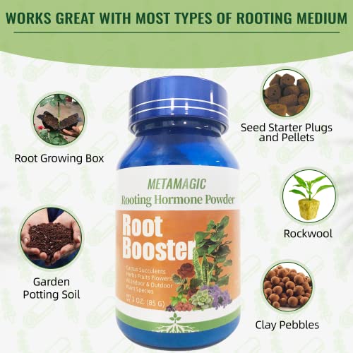 MetaMagic Rooting Hormone for Cuttings Root Stimulator for Plants IBA Rooting Powder for Plant Cuttings Willow Tea Water Rooting Hormone for Plant Cuttings Root Booster for Plants - 3OZ