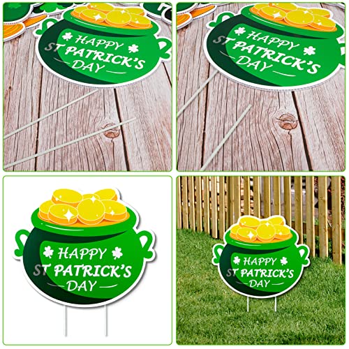 Qpout 8PCS St. Patrick's Day Yard Signs, Yard Signs with Stakes Irish Outdoor Sign Decorations Suitable for Irish St. Patrick's Holiday Party Outdoor Lawn Decorations Lawn Yard Irish Decorations