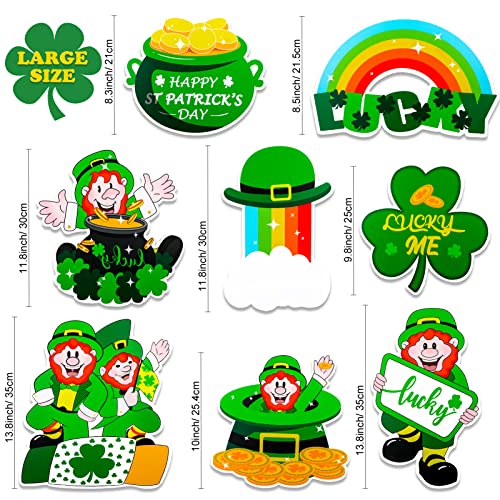 Qpout 8PCS St. Patrick's Day Yard Signs, Yard Signs with Stakes Irish Outdoor Sign Decorations Suitable for Irish St. Patrick's Holiday Party Outdoor Lawn Decorations Lawn Yard Irish Decorations